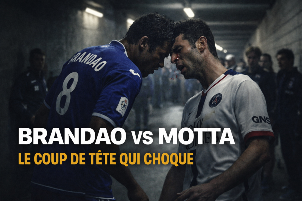 Brandao contre Thiago Motta coup de tête tunnel PSG Bastia altercation Ligue 1 incident football