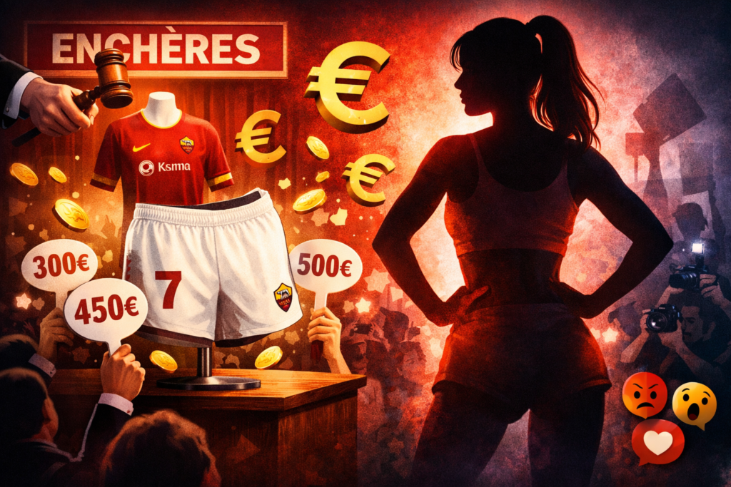 Enchères de shorts de footballeuses avec prix élevés illustrant la polémique sur la vente d’équipements féminins dans le football