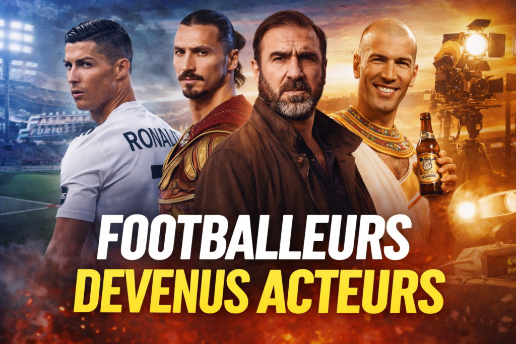 footballeurs devenus acteurs cantona zidane zlatan ronaldo cinema illustration