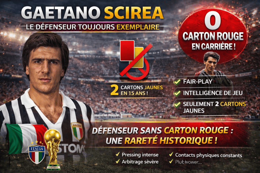 Gaetano Scirea défenseur Juventus sans carton rouge carrière fair-play football italien