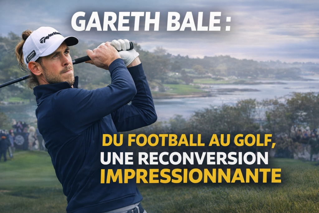 Gareth Bale golf en train de jouer sur un parcours après sa carrière de footballeur