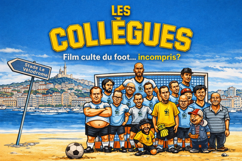 Film Les Collègues Marseille football Stade Vélodrome panneau direction