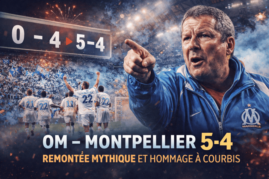OM – Montpellier5-4 remontée mythique Vélodrome Rolland Courbis hommage match légendaire Ligue 1